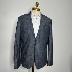 Express Photographer Sport Coat Mens Sold Blue‎ Cotton 44R